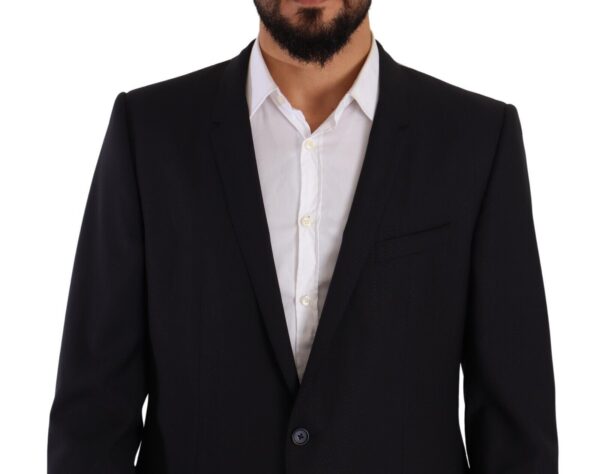 Dolce & Gabbana Elegant Navy Slim Fit Wool Silk Two-Piece Suit - Image 4