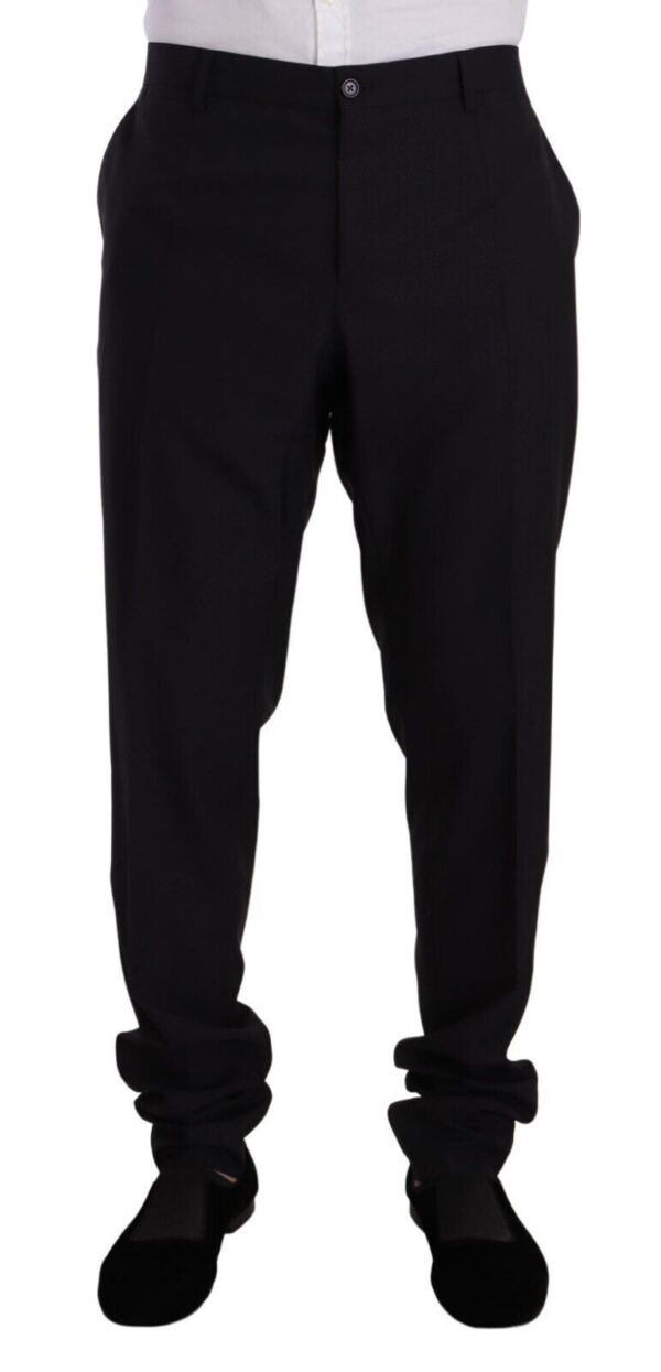 Dolce & Gabbana Elegant Navy Slim Fit Wool Silk Two-Piece Suit - Image 6