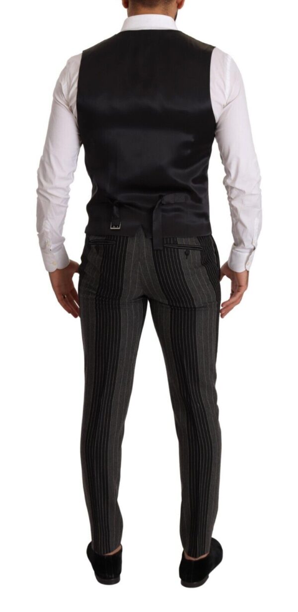 Dolce & Gabbana Elegant Striped Three-Piece Suit - Image 8