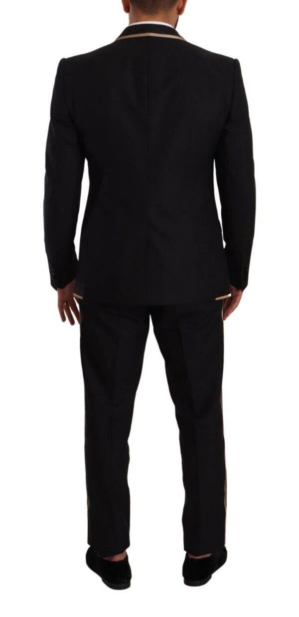 Dolce & Gabbana Elegant Black Silk Blend 3-Piece Suit - Image 3