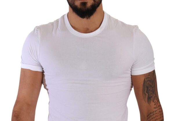 Dolce & Gabbana Elegant White Cotton Blend Round Neck Tee - Image 4
