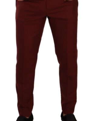 Dolce & Gabbana Elegant Cashmere-Silk Red Dress Pants