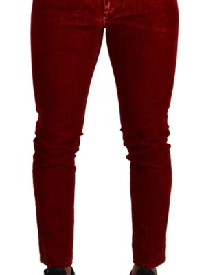 Dolce & Gabbana Ravishing Red Slim Fit Designer Jeans