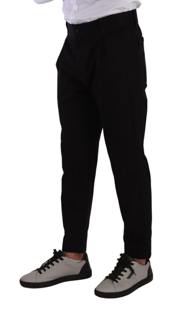 Dolce & Gabbana Elegant Tapered Black Cotton Chinos - Image 4