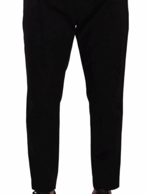 Dolce & Gabbana Elegant Tapered Black Cotton Chinos