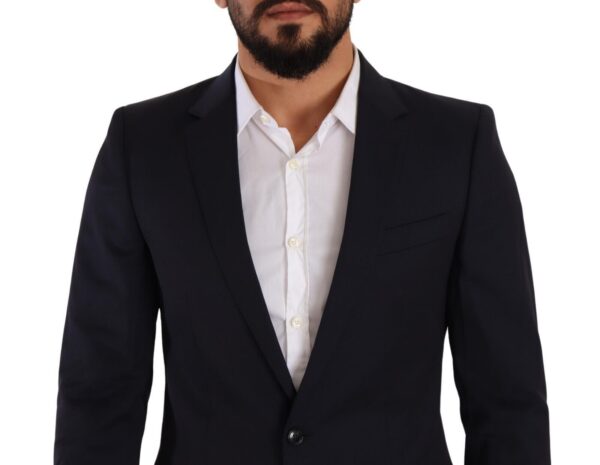 Dolce & Gabbana Sleek Navy Martini Slim Fit Wool Blazer - Image 3