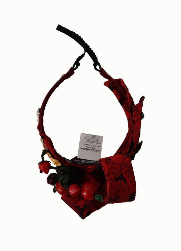 Dolce & Gabbana Cherry Sicily Embellished Red Diadem - Image 3
