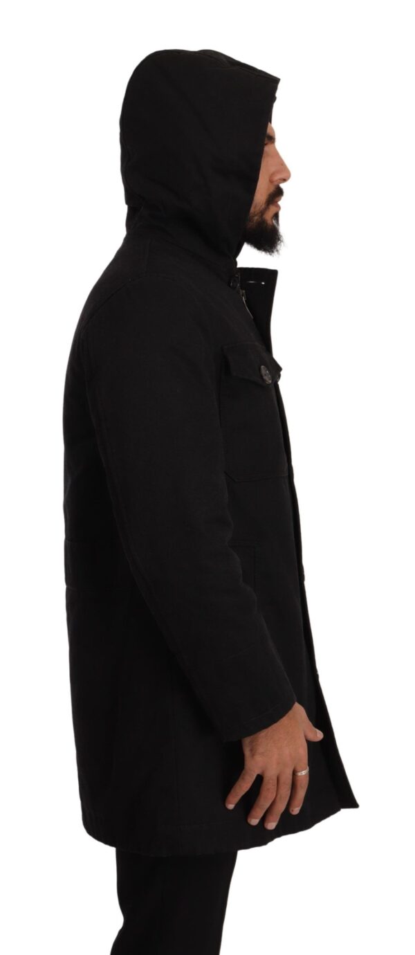 Dolce & Gabbana Elegant Black Parka Hooded Jacket - Image 4