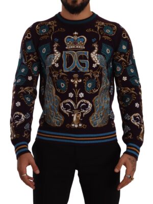 Dolce & Gabbana Elegant Bordeaux Cashmere Crewneck Sweater
