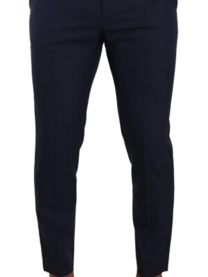 Dolce & Gabbana Elegant Dark Blue Slim-Fit Dress Pants