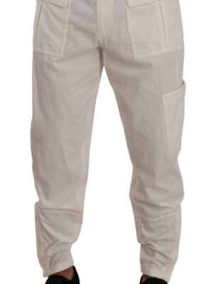 Dolce & Gabbana Elegant Off White Cargo Pants - Regular Fit