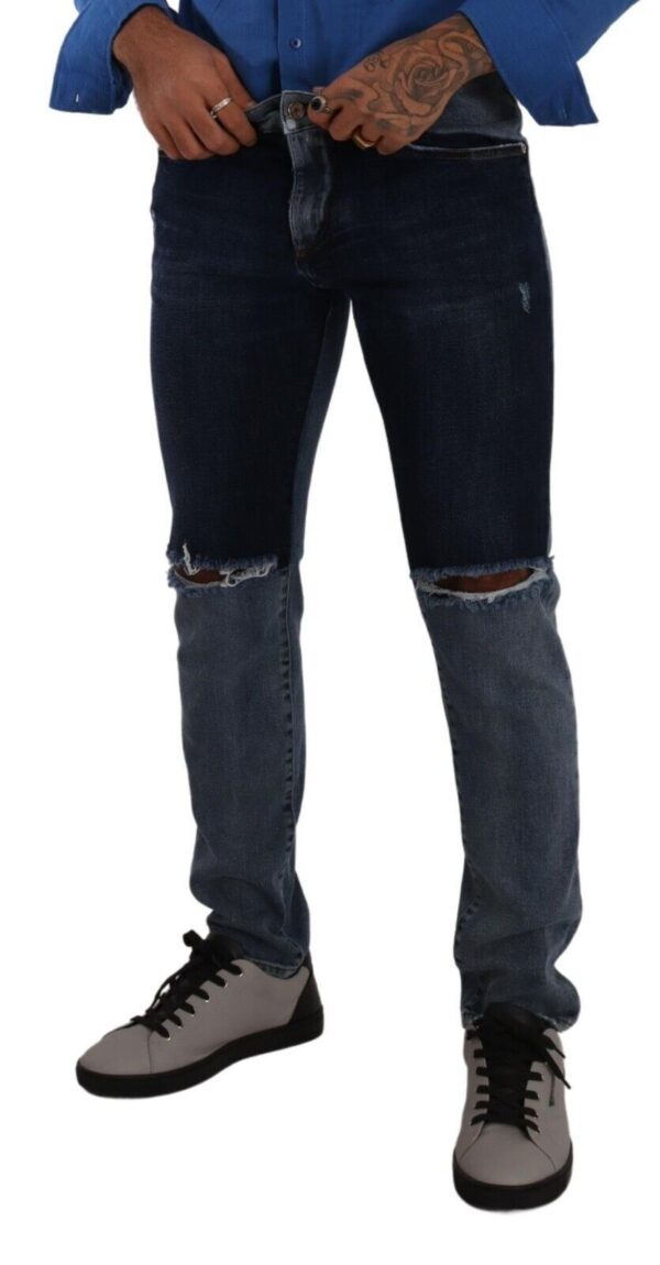 Dolce & Gabbana Chic Slim Fit Tattered Denim - Image 4