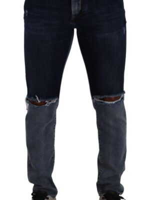 Dolce & Gabbana Chic Slim Fit Tattered Denim