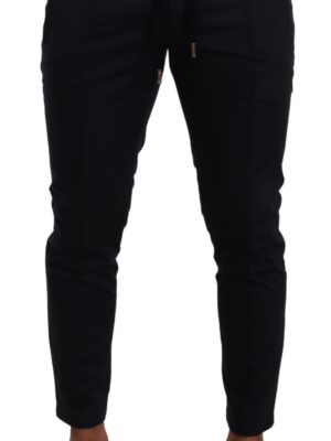 Dolce & Gabbana Elegant Dark Blue Skinny Jogging Pants