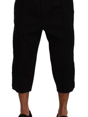 Dolce & Gabbana Elegant Black Cotton Blend Cropped Pants