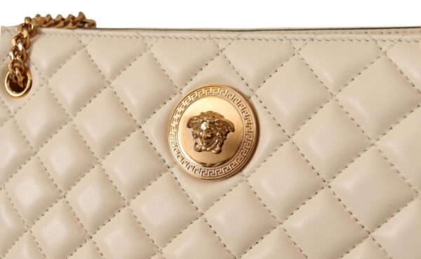 Versace Elegant Quilted Nappa Leather Tote - Image 5