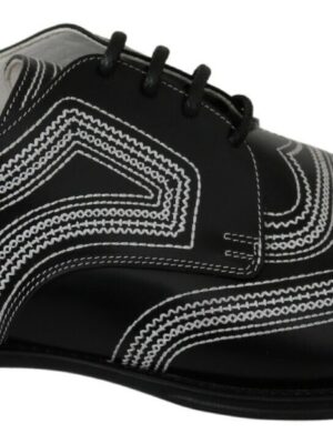 Dolce & Gabbana Elegant Black and White Derby Shoes