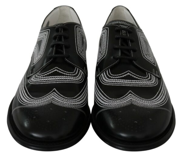 Dolce & Gabbana Elegant Black and White Derby Shoes - Image 5