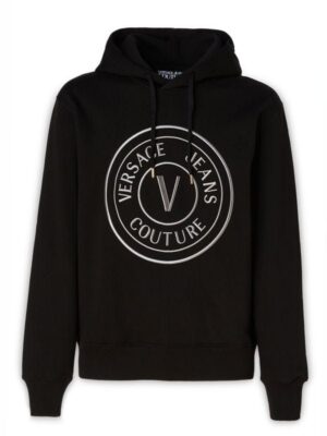 Versace Jeans Stunning Hooded Black Cotton Sweatshirt