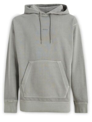 Hugo Boss Elegant Grey Cotton Hooded Sweatshirt