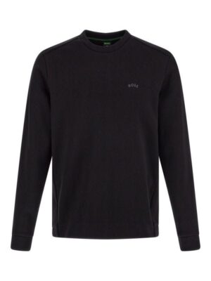 Hugo Boss Elegant Black Cotton Round Neck Sweatshirt
