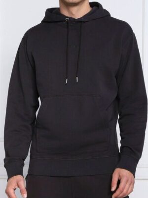 Hugo Boss Elegant Dark Blue Cotton Hooded Sweatshirt
