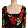 Dolce & Gabbana Elegant Floral Print Silk Sheath Dress - Image 3