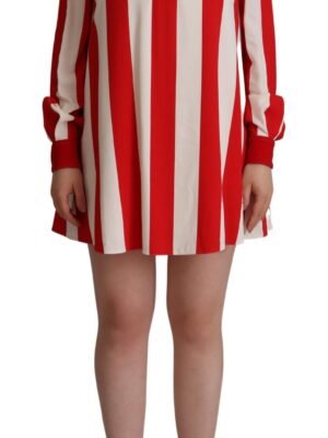 Dolce & Gabbana Elegant Striped Shirt Mini Dress