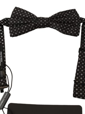 Dolce & Gabbana Elegant Silk Black Fantasy Bow Tie