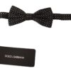 Dolce & Gabbana Elegant Silk Black Fantasy Bow Tie - Image 2
