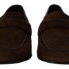 Dolce & Gabbana Elegant Brown Caiman Leather Loafers - Image 2