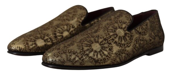 Dolce & Gabbana Gold Tone Loafers Slides Dress Shoes - Image 7