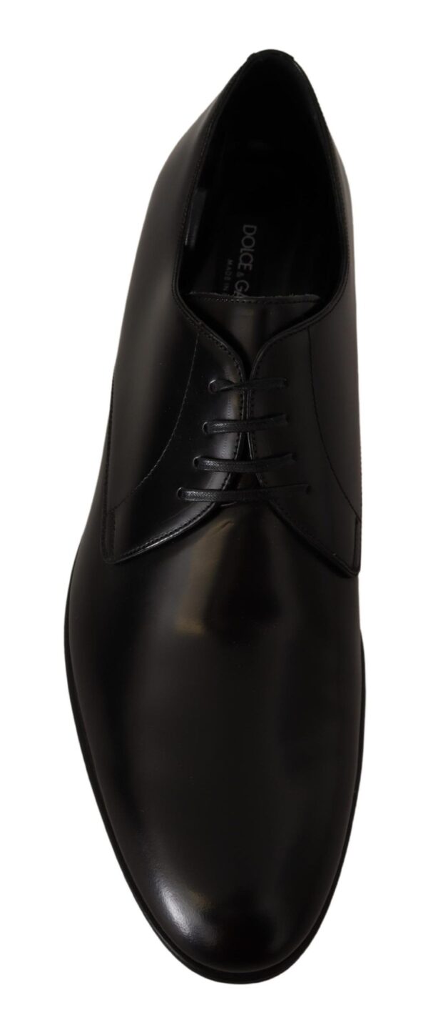 Dolce & Gabbana Elegant Black Leather Derby Shoes - Image 6