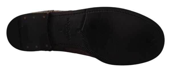 Dolce & Gabbana Elegant Crocodile Derby Brogue Boots - Image 5