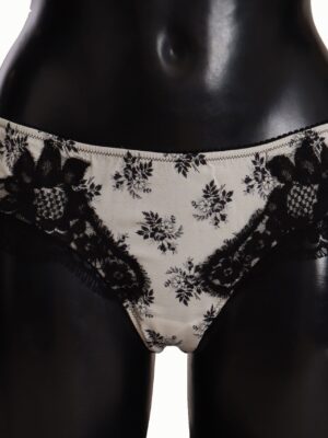 Dolce & Gabbana Elegant White Lace Silk Briefs