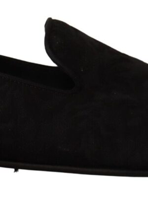 Dolce & Gabbana Elegant Jacquard Slide On Loafers Flats