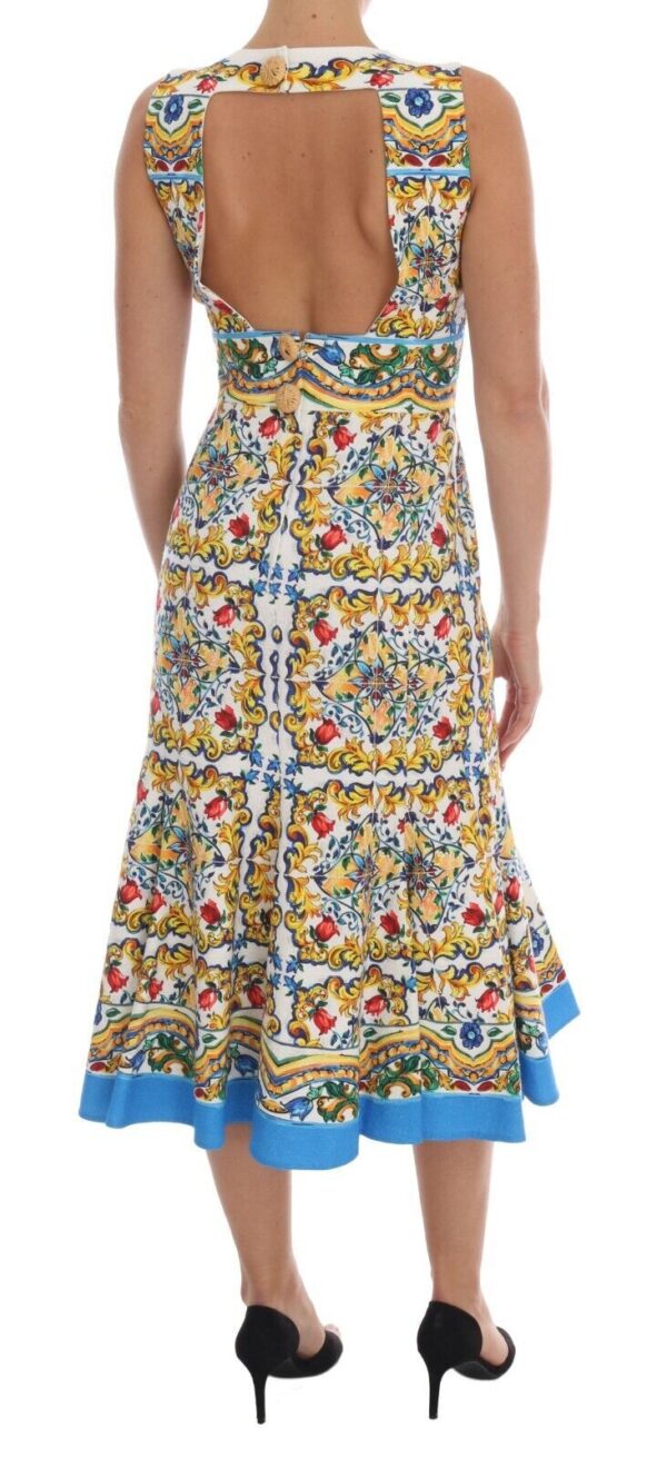 Dolce & Gabbana Majolica Print Midi Sheath Dress - Image 3