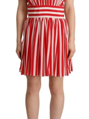Dolce & Gabbana Elegant Striped Silk A-Line Mini Dress