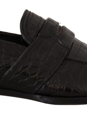 Dolce & Gabbana Elegant Crocodile Leather Moccasin Shoes