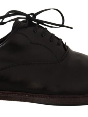 Dolce & Gabbana Elegant Black Leather Derby Formal Shoes