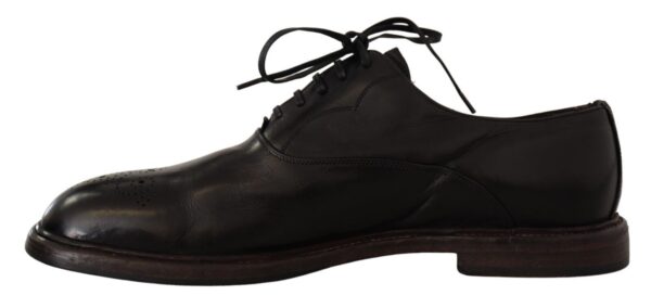 Dolce & Gabbana Elegant Black Leather Derby Formal Shoes - Image 5