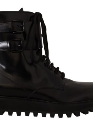 Dolce & Gabbana Elegant Black Leather Ankle Boots