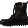 Dolce & Gabbana Elegant Black Leather Ankle Boots - Image 5