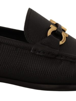 Salvatore Ferragamo Elegant Black Calf Leather Loafers