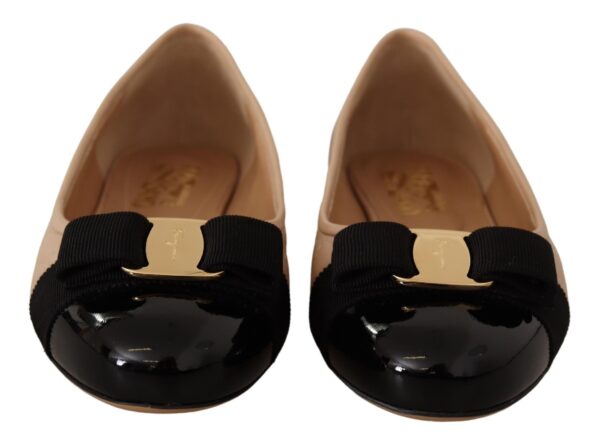 Salvatore Ferragamo Elegant Quilted Leather Flats - Chic Dual-Tone Design - Image 3