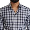 Dolce & Gabbana Elegant Blue & White Checkered Slim Fit Dress Shirt - Image 4