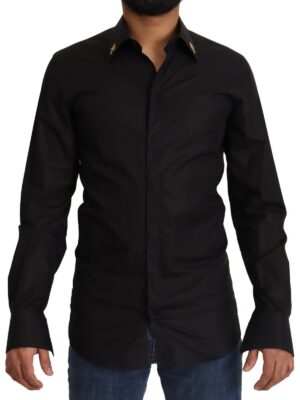 Dolce & Gabbana Elegant Slim Fit Black Cotton Dress Shirt