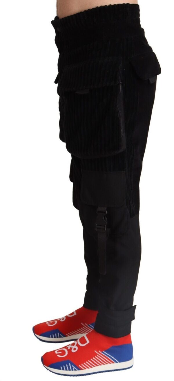 Dolce & Gabbana Elegant Black Cargo Corduroy Pants - Image 2