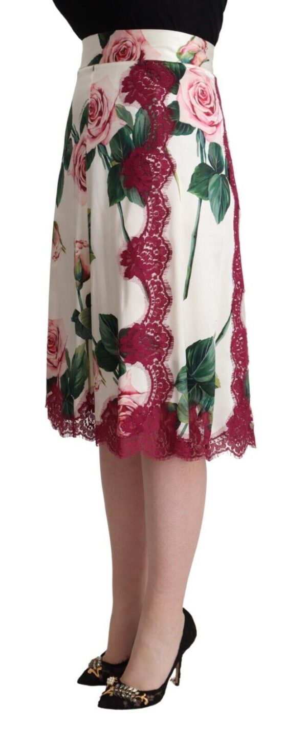 Dolce & Gabbana Elegant Floral A-Line Midi Skirt - Image 2