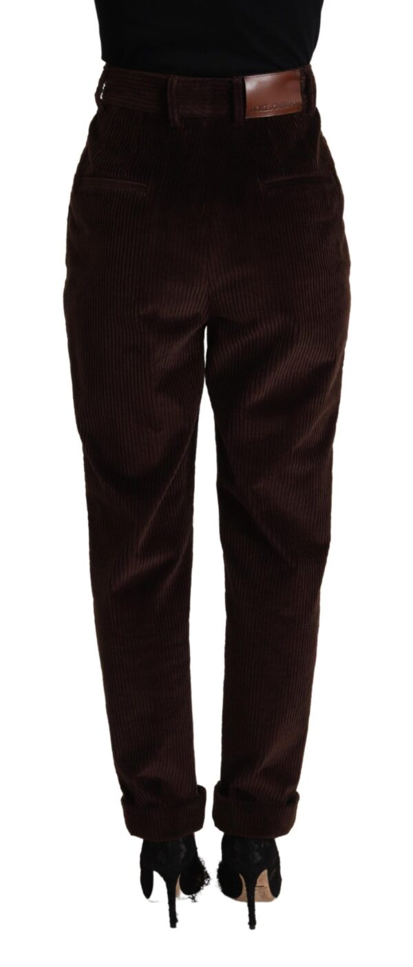 Dolce & Gabbana Elegant Bordeaux High-Waisted Corduroy Pants - Image 2